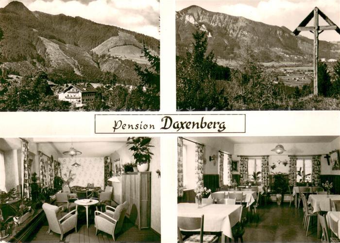 Unterwoessen Pension Daxenberg Gastraum Wegekreuz Landschaftspanorama Alpen