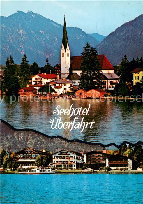 Rottach-Egern Seehotel ueberfahrt Kirche Ansicht vom See aus