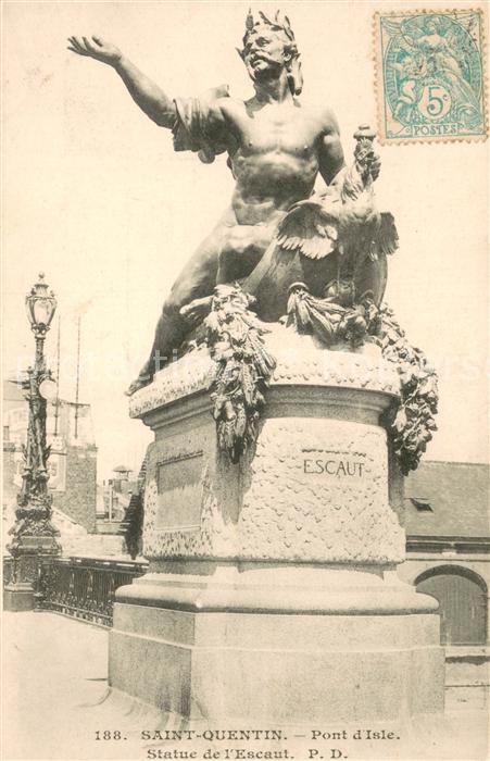 Saint-Quentin 02 Pont d Isle Statue de l Escaut
