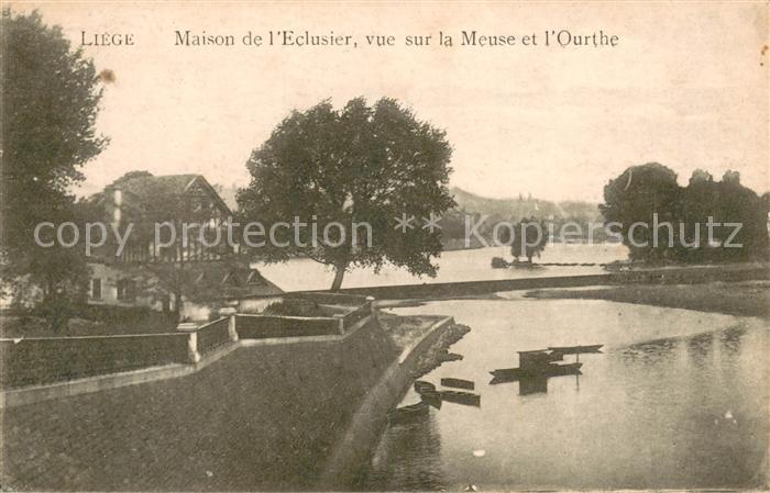 Liege Luettich Maison de l Eclusier vue sur la Meuse et l Ourthe