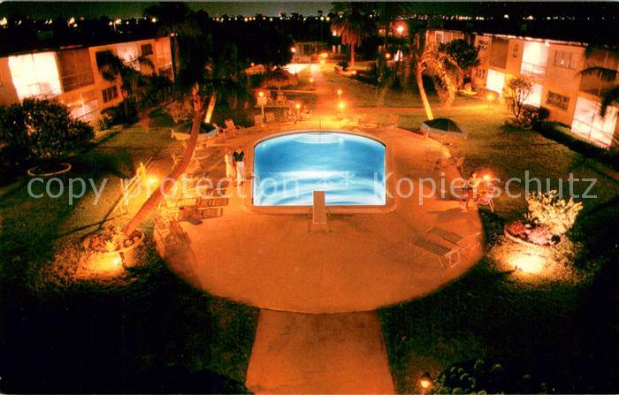 St Petersburg Florida Snowden Plaza Apartments Swimming Pool at night