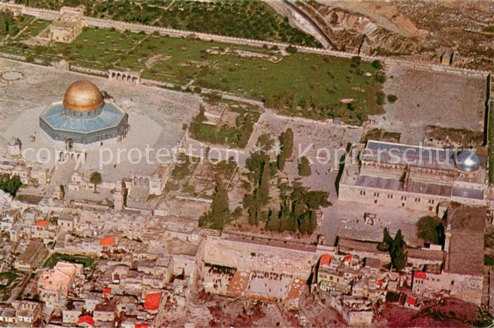 Jerusalem Yerushalayim Aerial view of Temple Mount Dome of the Rock El Aksa Mosq