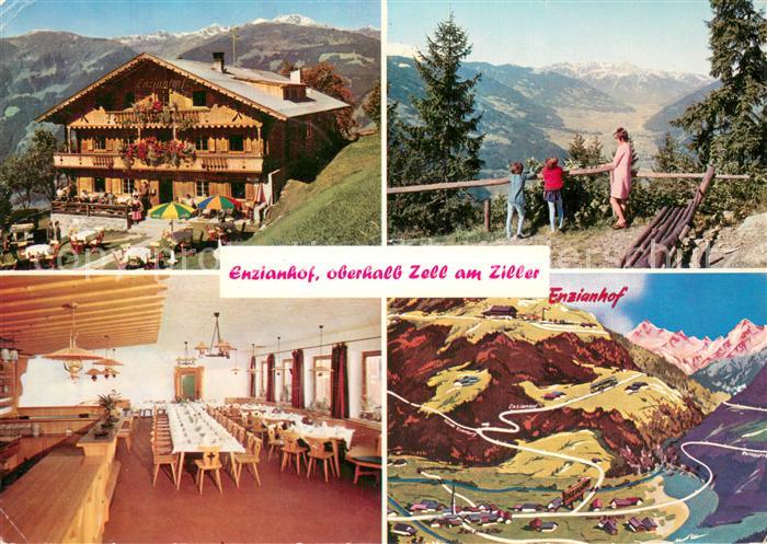 Zell Ziller Tirol Alpengasthof Enzianhof Gastraum Wandergebiet Ansicht aus der V