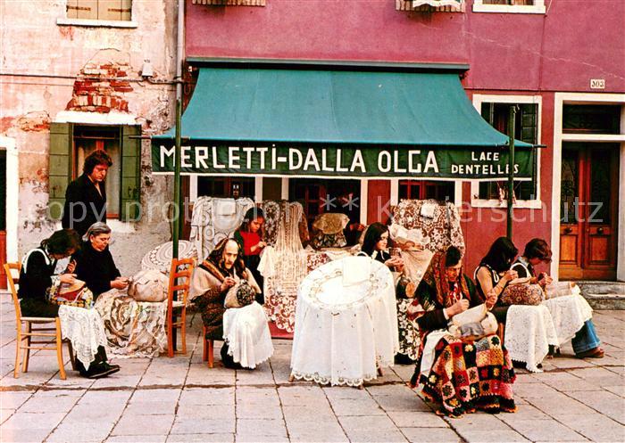 Burano Dalla Olga Merletti d Arte Spitzenstickerei Handarbeit