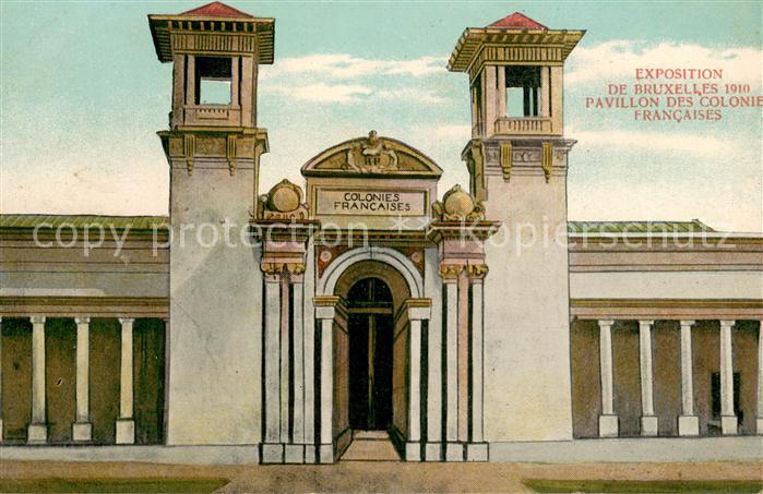 Exposition Bruxelles 1910 Pavillon des Colonie Francaises