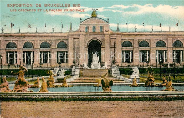 Exposition Bruxelles 1910 Les Cascades et la Facade Principale
