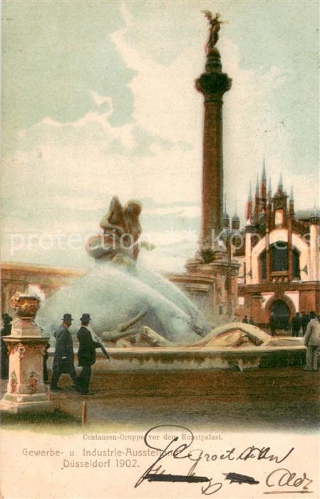 Ausstellung Industrie Gewerbe Kunst Duesseldorf 1902  Centauren-Gruppe vor dem K