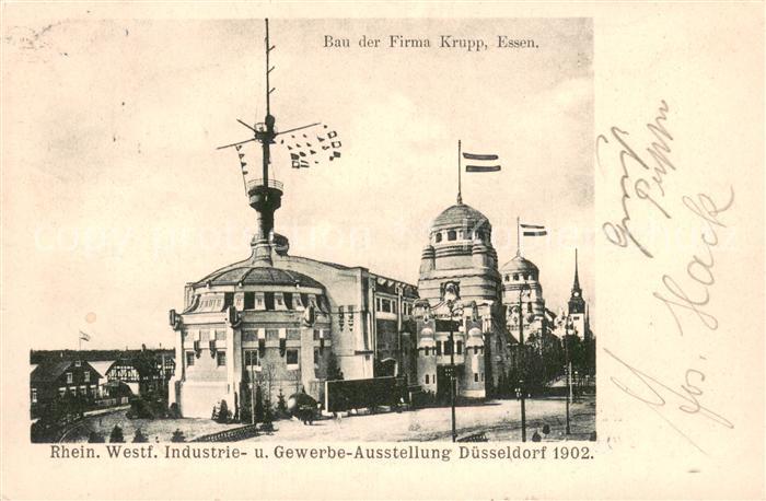 Ausstellung Industrie Gewerbe Kunst Duesseldorf 1902  Bau der Firma Krupp Essen