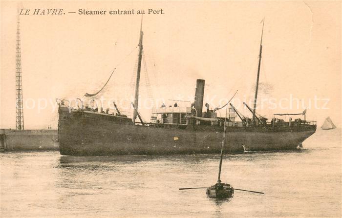 Dampfer Oceanliner Le Havre-steamer entrant au Port