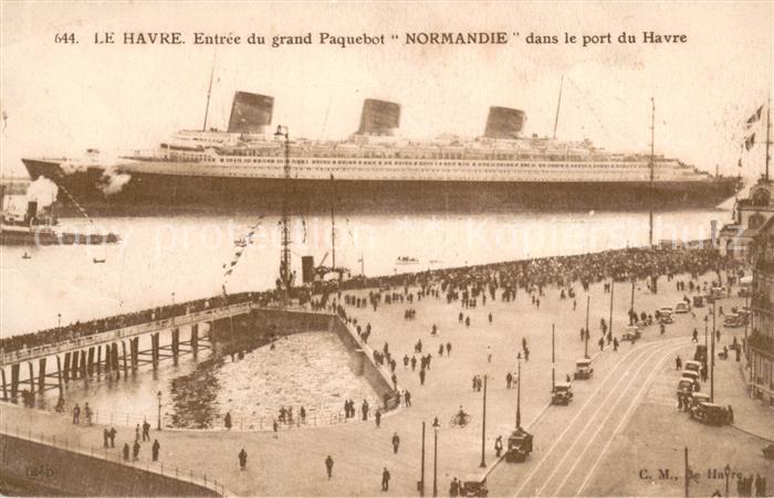 Dampfer Oceanliner Le Havre Normandie