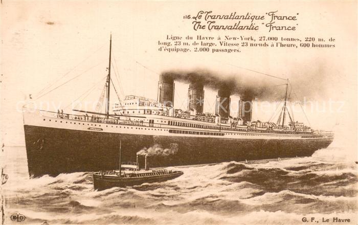 Dampfer Oceanliner Le Havre Le Transatlantique France