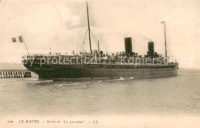 Dampfer Oceanliner Le Havre La Lorraine