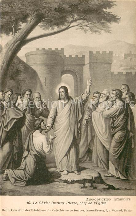 Religion Le Crist institue Pierrechef de l´Eglis