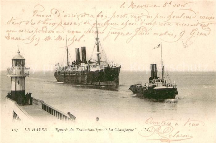 Le Havre L.L.103 Rentree du Transatlantique