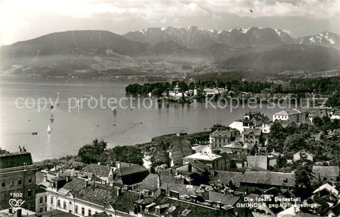 Gmunden Traunsee Fliegeraufnahme mit Hoellengebirge
