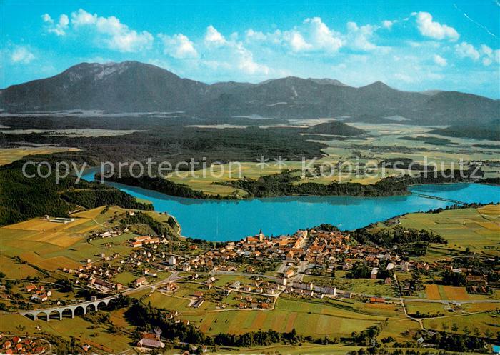 Voelkermarkt Fliegeraufnahme mit Voelkermarkter Stausee und Petzen