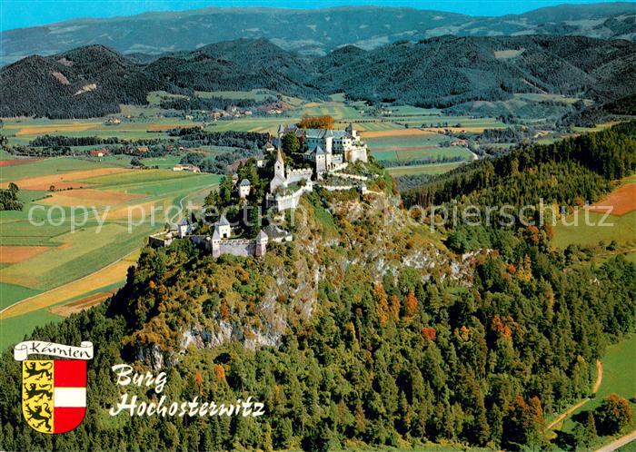 Hochosterwitz Burg Burg mit Saualpe Fliegeraufnahme