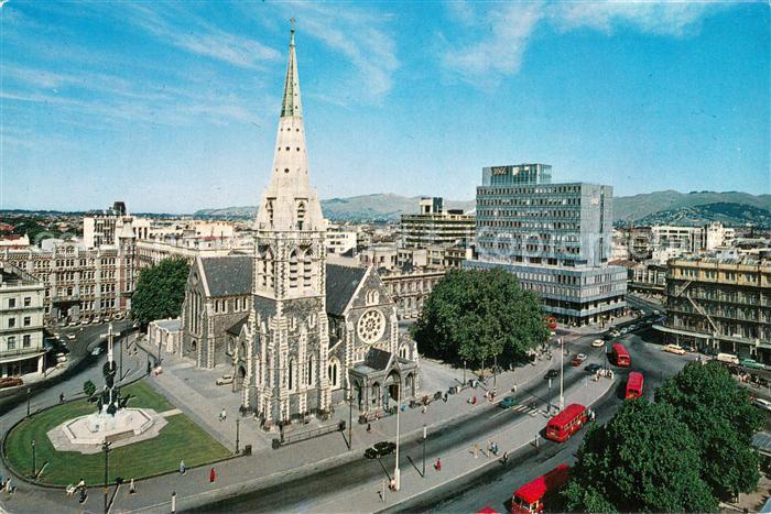 Christchurch Canterbury NZ Cathedral Square Air view