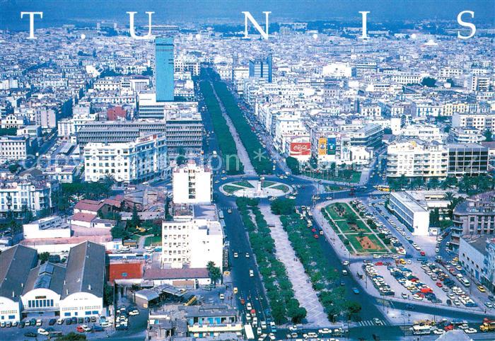 Tunis Avenue H Bourguiba Fliegeraufnahme