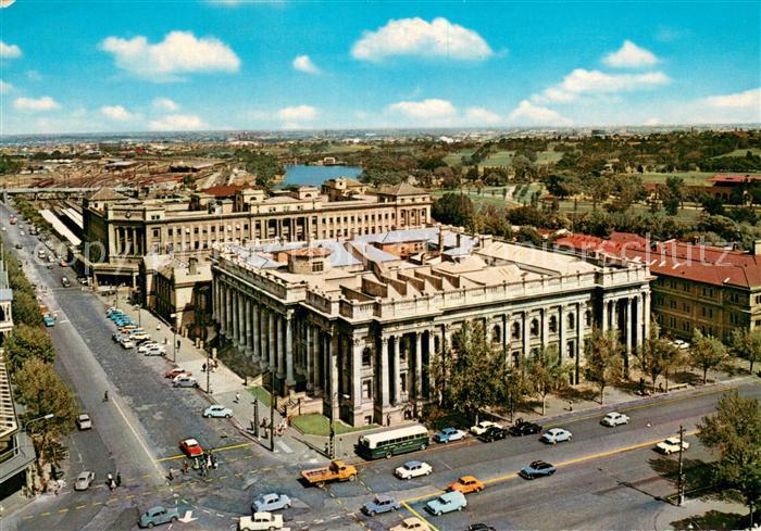 Adelaide Parliament House and Central Station Air view