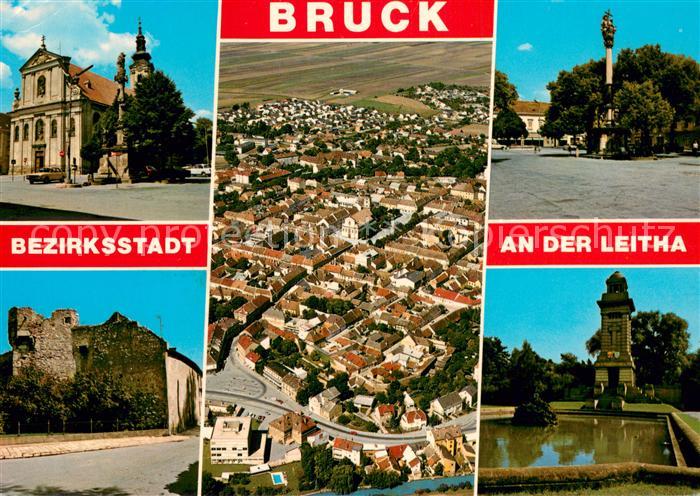 Bruck Leitha Pfarrkirche Stadtkern Dreifaltigkeitssaeule Stadtmauer Kriegergeden