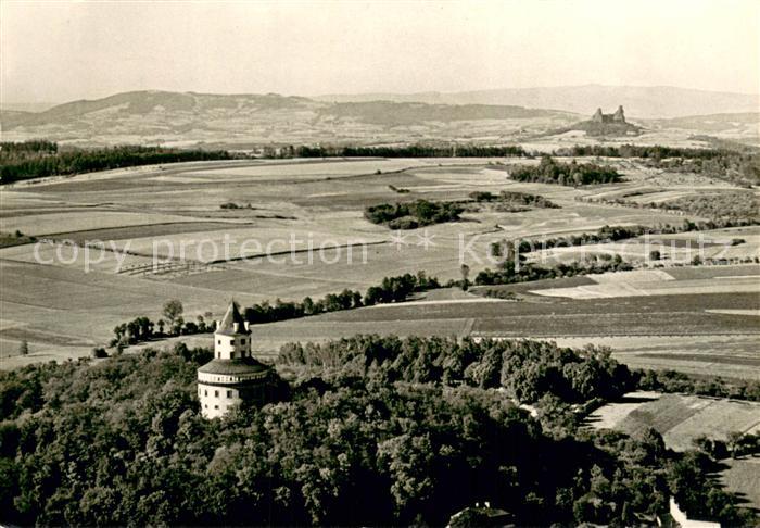 Cesky Raj Trosky Zamek Humprecht u Sobotkyv pozadi Trosky a Kozakov