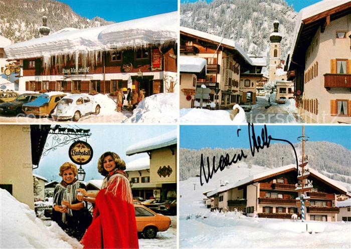 Reit Winkl Gaststaette Zum Kuhstall Maria Hellwig Ortsmotiv mit Kirche