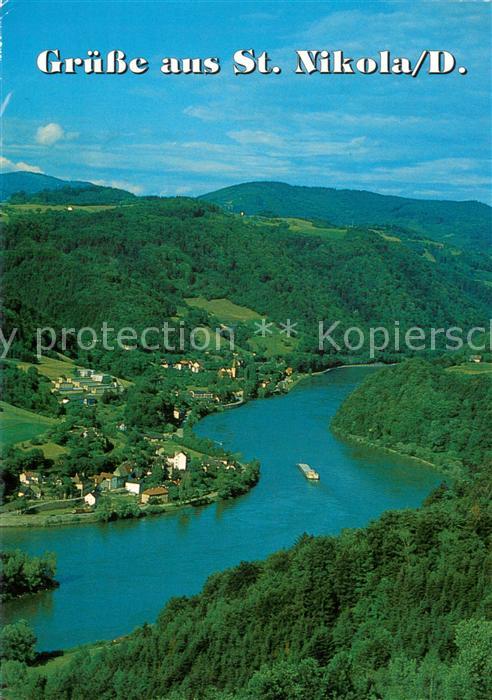 St Nikola an der Donau Fliegeraufnahme mit Hotel Zur Post