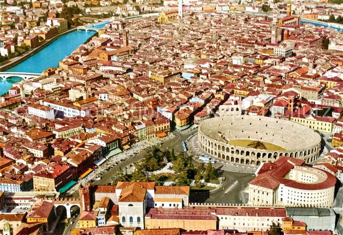 Verona Veneto Panorama dall’aereo con Arena