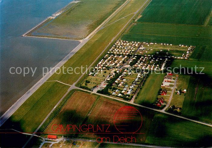 Krummhoern Campingplatz am Deich Fliegeraufnahme