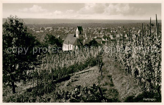 Haltingen Weil am Rhein BW Panorama mit Kirche