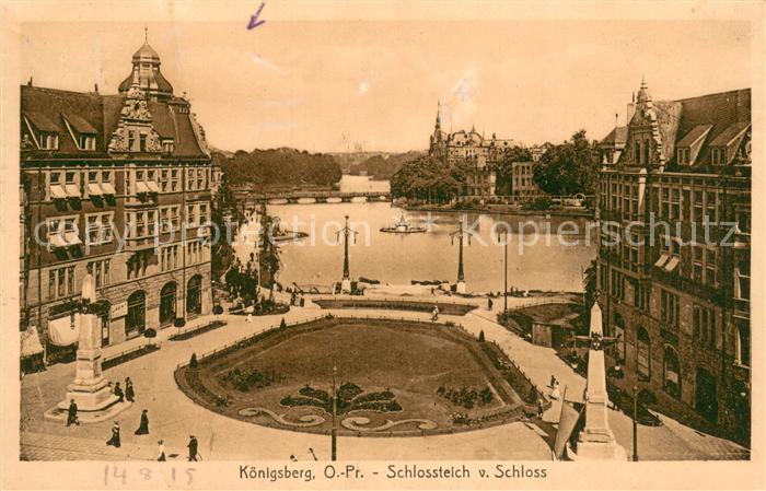 Koenigsberg Ostpreussen Schlossteich und Schloss