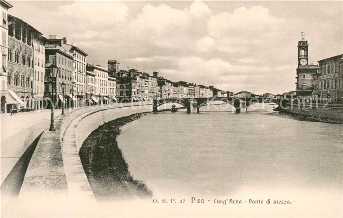 Pisa Lung Arno Ponte di mezzo