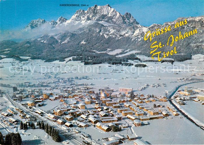 St Johann Tirol Fliegeraufnahme mit Kaisergebirge