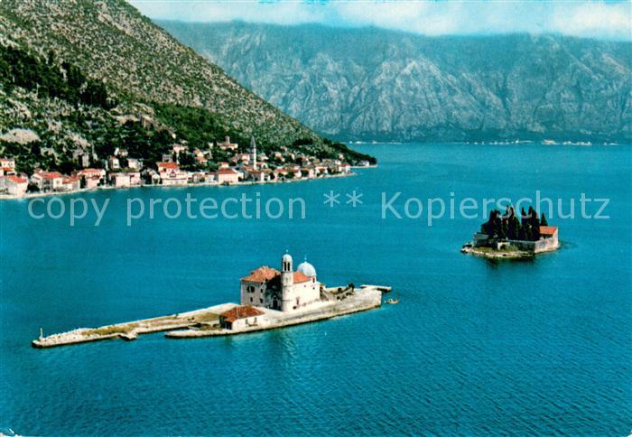 Perasta Croatia Fliegeraufnahme mit Kirche