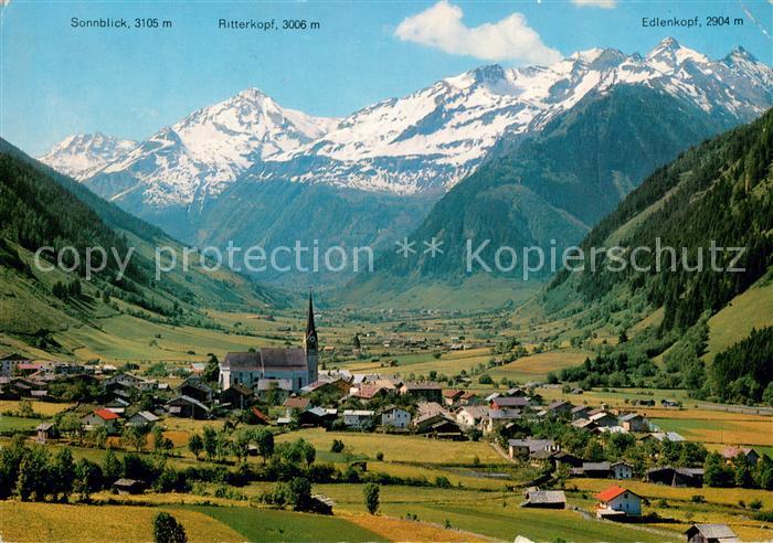 Rauris Fliegeraufnahme mit Sonnblick Ritterkopf und Edlenkopf