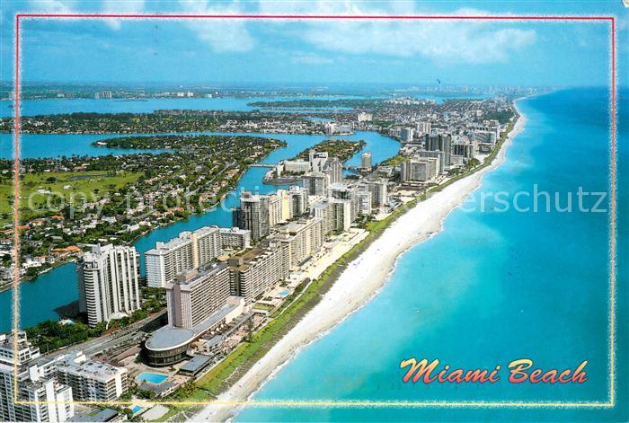 Miami Beach Looking North along the Atlantic Ocean Air view