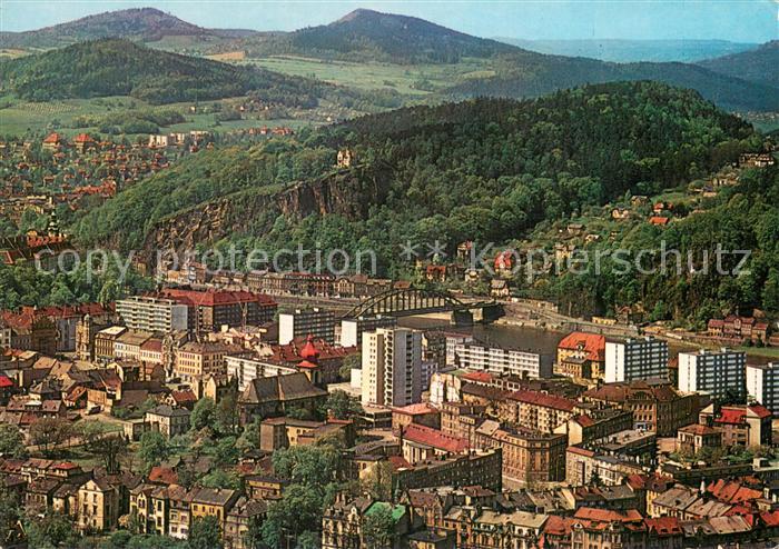 Decin Czechia Altstadt Fliegeraufnahme