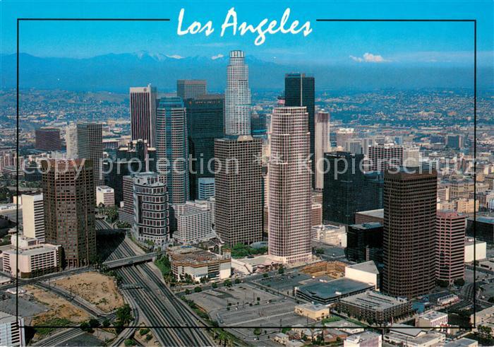 Los Angeles California Skyline as seen looking north Air view