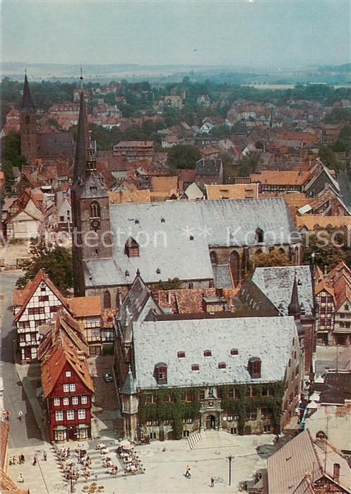 Quedlinburg Harz Markt Kirche Luftbildserie der Interflug