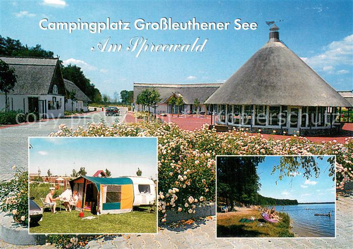 Gross Leuthen Campingplatz Grossleuthener See am Spreewald Uferpartie am See