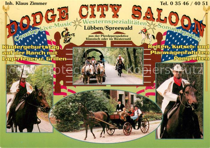 Luebben Spreewald Dodge City Saloon Ranch Reiten Kutsch- und Planwagenfahrten Po