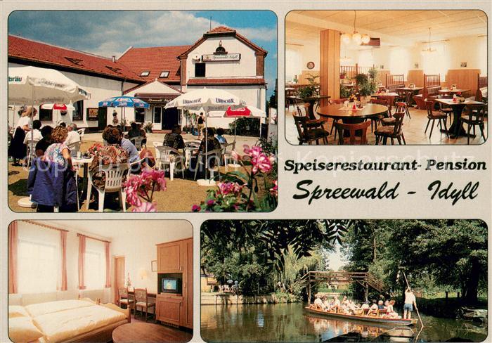 Luebbenau Spreewald Speiserestaurant Pension Spreewald Idyll Kahnfahrt Wasserstr