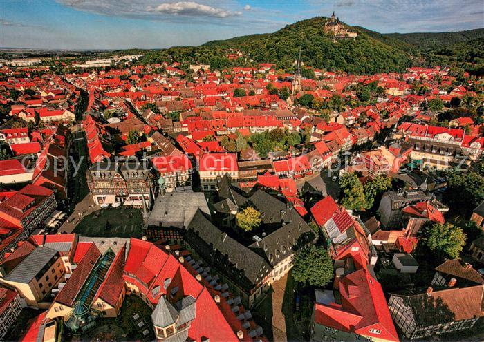 Wernigerode Harz Stadtpanorama mit Rathaus Schloss Aus Kalender Einblick in Sach