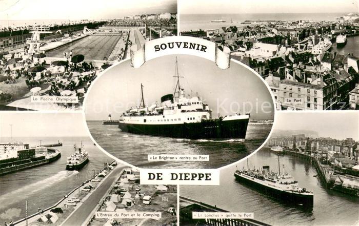 Dieppe 76 Piscine Olympique Le Brighton rentre au port Camping MS Le Londres
