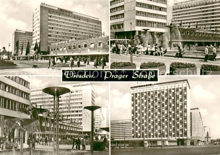 DRESDEN Elbe Motive Prager Strasse Interhotel