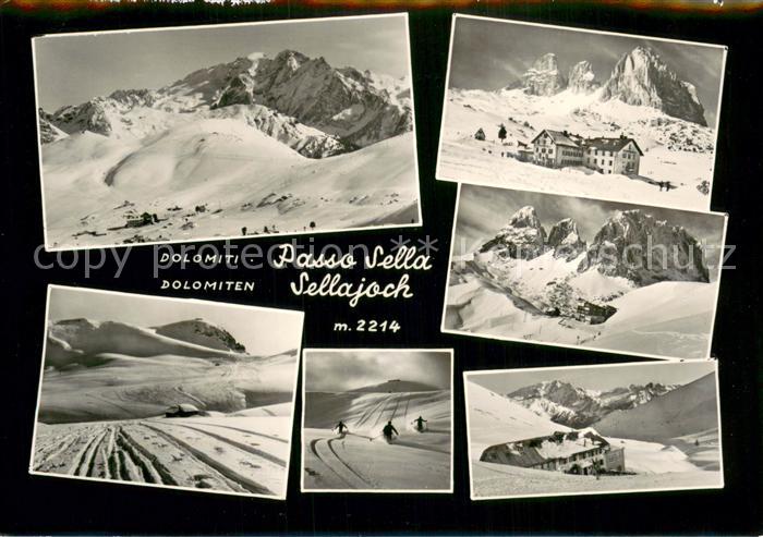 Sellajoch Winterpanorama Bergwelt Dolomiten Berghotel Wintersport