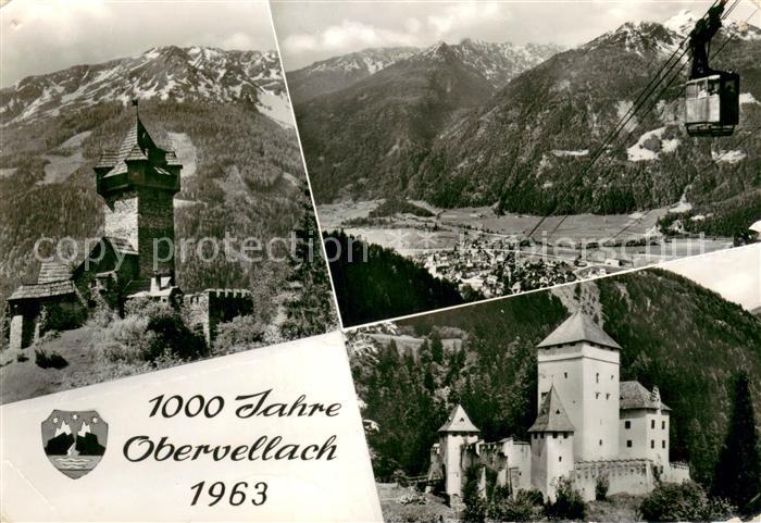 Obervellach Kaernten 1000 Jahre Jubilaeum 1963 Panorama Bergbahn Burg Niederfalk