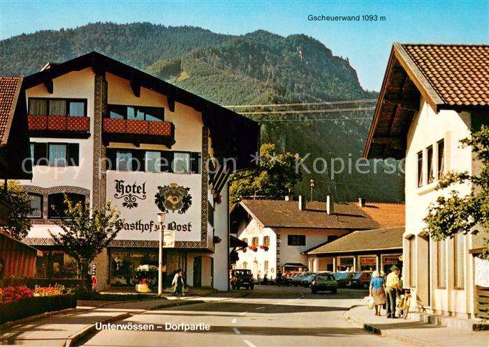 Unterwoessen Dorfpartie Hotel zur Post Gscheuerwand Bayerische Alpen