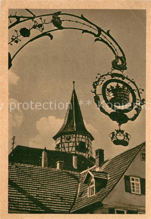 Oppelsbohm Tuerschild Kirchturm aus Kalender Das schoene Schwabenland